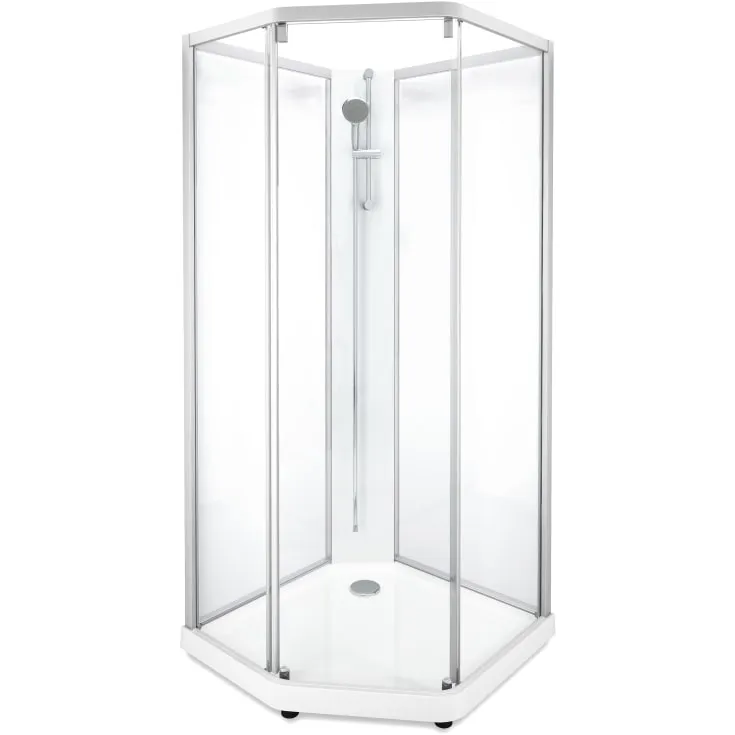 Showerama Classic 80x90 Aluminium/Klart-Frostet