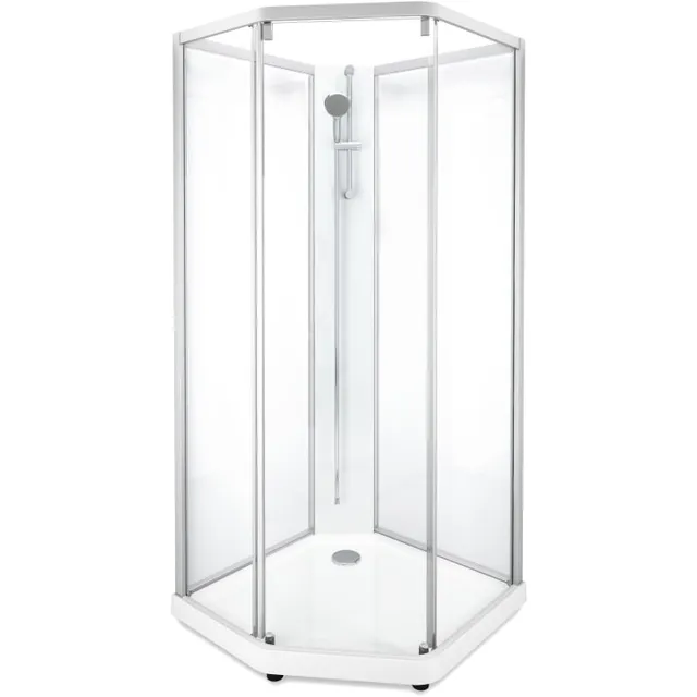 Showerama 10-5 Classic 900x900 Hvit/Klar